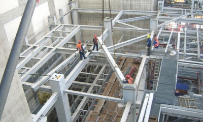 Nový zdroj 660 MWe v Elektrárně Ledvice – montáž sekundární ocelové konstrukce