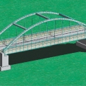 Náhled modelu železničního mostu v Autodesk Robot Structural Analysis