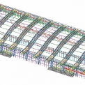 Obr. 1 – Axonometrie ocelové konstrukce terminálu letiště