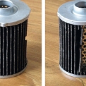Obr. 1 – Polymery na povrchu filtrační vložky palivového filtru