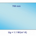 Obr. 2 – Součinitel prostupu tepla Ug = 1,1 W/m² · K pro monolitické sklo