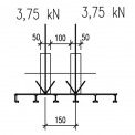 Obr. 23 – Test mostovky MD40 – schéma zatížení