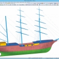 Model plachetnice Alexander von Humboldt II určený pro prezentace v programu Dlubal RFEM