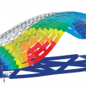 Deformovaný tvar konstrukce z posouzení v RFEM – maximální kvazistálá deformace