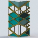 3D model modulové fasády projektovaný v SW SolidWorks