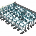 Model ocelové konstrukce haly v programu Autodesk Advance Steel