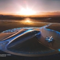 O Spaceport Amerika se mluví jako o prvním komerčním kosmodromu na světě. Je využíván například společností Virgin Galactic miliardáře Richarda Bransona. (Vizualizace konstrukce projektované v programu Tekla Structures)