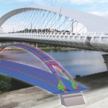 Trojský most v Praze. 3D model ocelové konstrukce v programu Tekla Structures: EXCON, a. s.