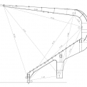 Obr. 6 – Náčrt pro proměření geometrie rámů východní tribuny