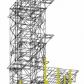 Obr. 3 – Schéma původní konstrukce s vyznačením sloupů se zaměněným materiálem
