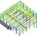 Konstrukční model ocelové konstrukce – celkový model