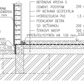Obr. 1 – Konštrukčný detail styku základu, obvodového plášťa z keramických tvaroviek a podlahy na rastlom teréne vo výrobných priemyselných budovách