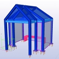 3D model zastávky studentského projektu – Tekla Structures.