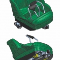 Podvozek dráhového vozíku se skládá ze dvou sub-celků zvaných wheel-carrier a support-up stop.