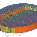 3D model OK sportovní haly provedený v programu Tekla Structures (foto: ALIAZ – ocelové konstrukce, spol. s r. o.)