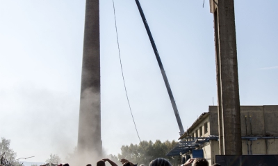 Demolice komína symbolicky zahájila výstavbu  Panattoni Parku Ostrov North
