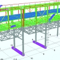 Snímek konstrukce mostu a tubusu z modelu