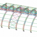Obr. 1 – Schéma nosné konstrukce – 3D model Tekla Structures