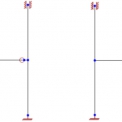 Obr. 2 – Uvažované statické schéma kloubově a rámově uloženého nosníku