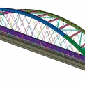 Model síťovaného oblouku mostu