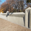 Sanace kubistické obvodové betonové zdi Ďáblického hřbitova v Praze