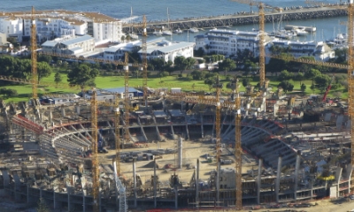 Stavba fotbalového stadionu Green Point v Kapském městě