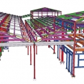 Prostorový 3D model zpracovaný v Tekla Structures Steel Detailing