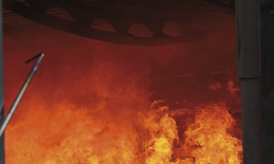 Odolnost ocelobetonového stropu při požárním experimentu v Mokrsku