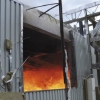 Ocelová konstrukce vně požárního úseku při zkoušce v Mokrsku