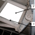 Obr. 4 – Pripojenie lamelového väzníka ku kĺbovému čapu, schematické znázornenie zosilnenia lamelového väzníka oceľovou platňou hr. 8 mm (foto dodali autoři článku)
