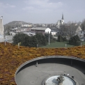 Nerealizovaný návrh střešního pláště jako zelené extenzívní střechy – vizualizace