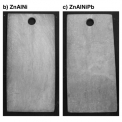 Obr. 21 – Vzhled povrchu vzorků zkoumaných zinkovacích slitin po ukončení zkoušek v Koesternichově komoře