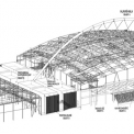 Obr. 2 – Zimní stadion v Chomutově, prostorové schéma