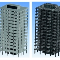 Obr. 5 – Výpočtový model železobetónovej budovy