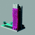 Nosná železobetonová konstrukce mrakodrapu AZ Tower v Brně, model od společnosti JAPE – projekt s. r. o.