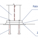 Obr. 1 – Schéma navrženého kotvení sloupu s předem zabetonovanou kotevní deskou a patní deskou