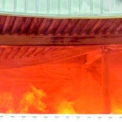 Obr. 1 – Pohled na stropní desku nad prvním podlažím v 54. min požáru